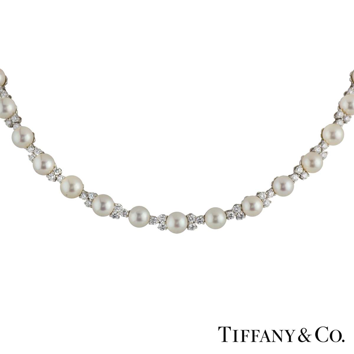 Tiffany \u0026 Co Pearl \u0026 Diamond Necklace 